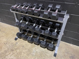 5LB-50LB Rubber Hexagon Dumbbells (Rack Sold Separately)