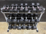 5LB-50LB Rubber Hexagon Dumbbells (Rack Sold Separately)