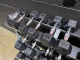 5LB-50LB Rubber Hexagon Dumbbells (Rack Sold Separately)