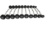 20LB-110LB Hex Rubber EZ Curl Barbells Signature Series