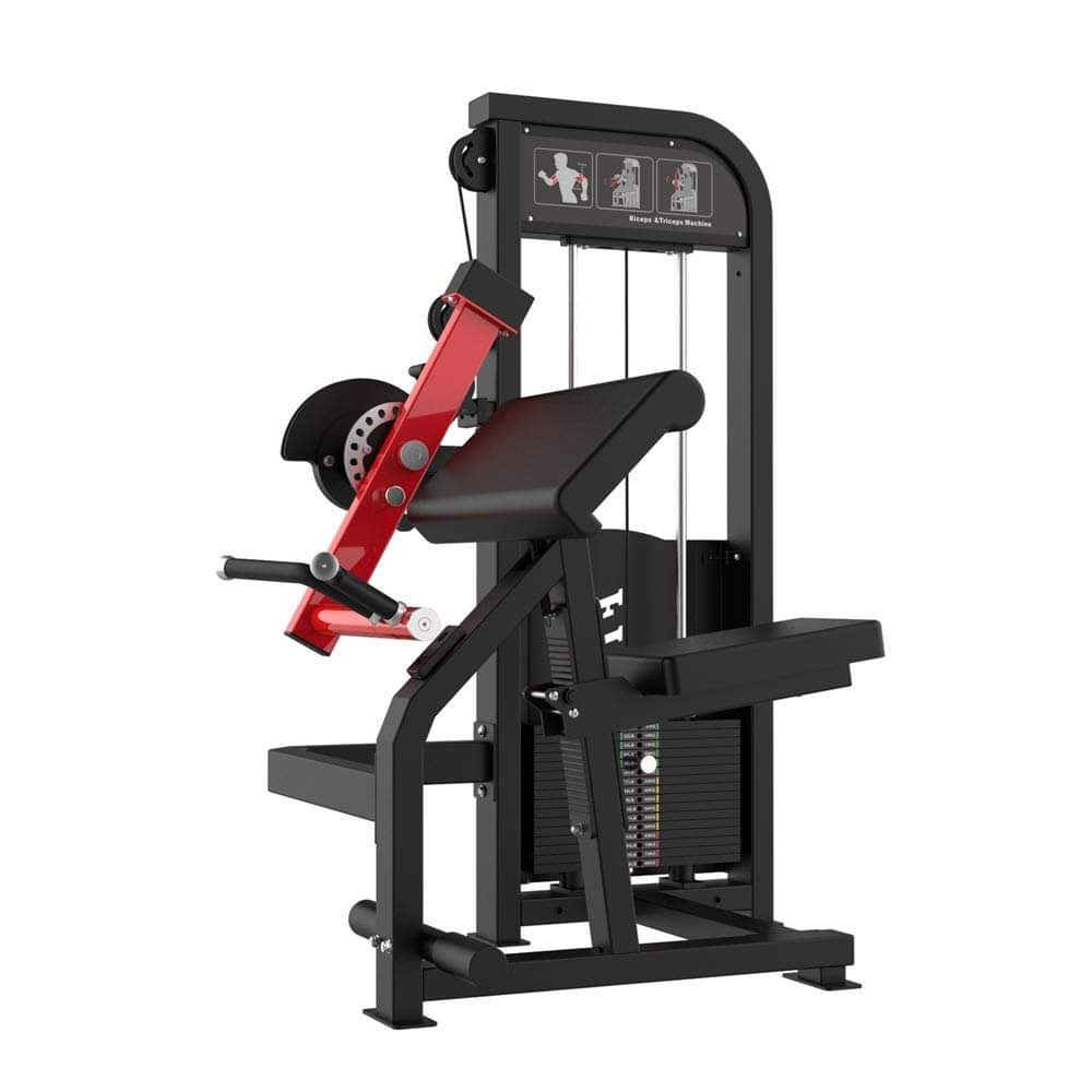 Pin-Loaded Seated Biceps and Triceps Selectorized Combo Weight